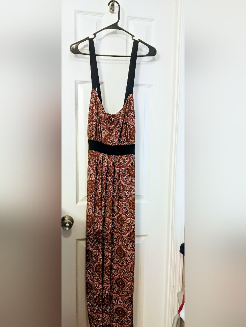 J.F.W. Sleeveless Paisley Maxi Dress with Black TRIM